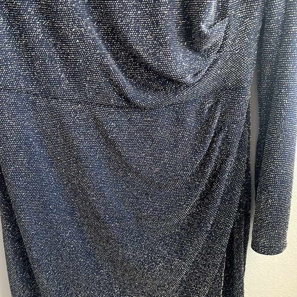 Glittery navy blue midi dress - Picture 5 of 6